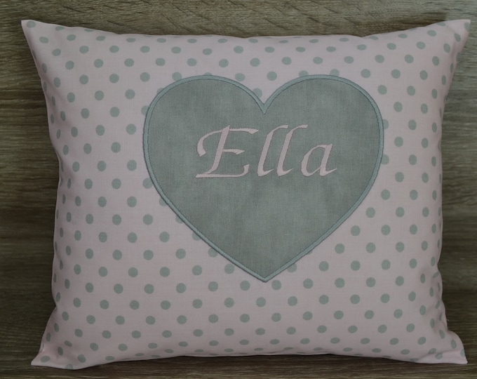 Pillow heart, heart pillow, heart pillow, name pillow heart, baptism pillow heart, birth pillow heart, children's pillow with heart, wedding pillow heart