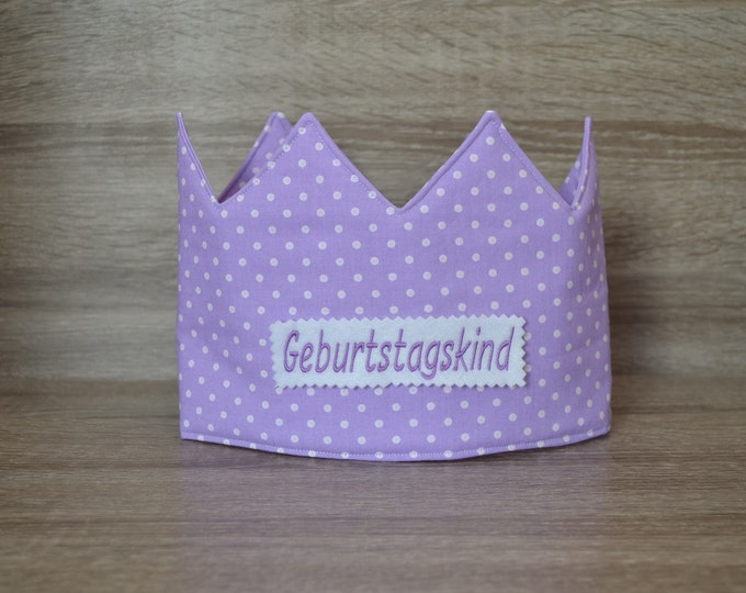 Birthday crown purple, crown, children's crown, name crown, purple dots, crown with name, birthday crown with name, children's birthday,