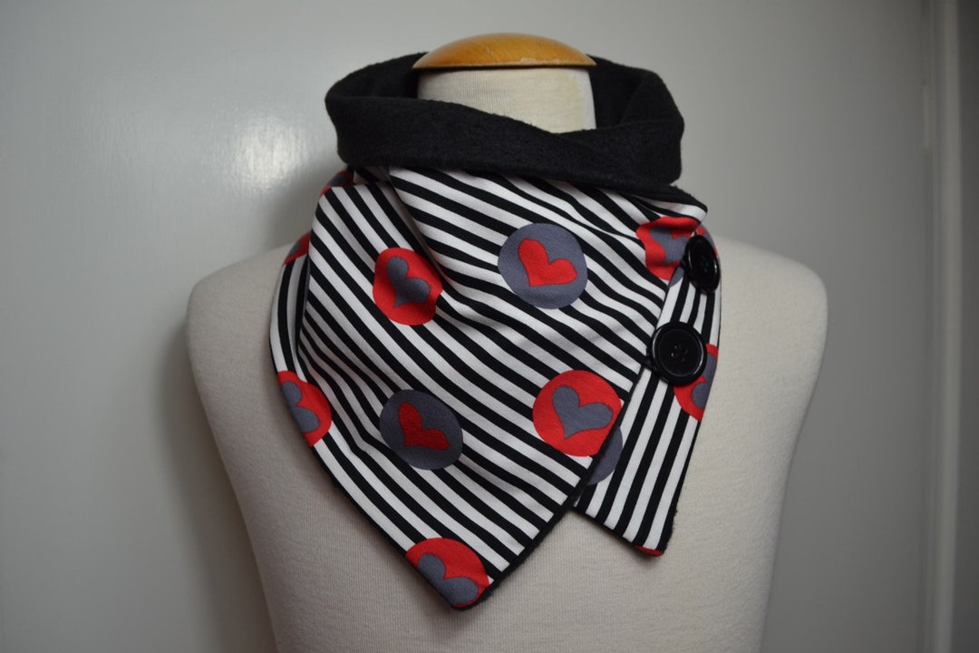 Button Loop Scarf With Hearts, Button Loops, Loops, Scarf, Scarf With ...
