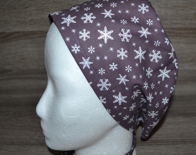 Surgical cap ice crystal with terry cloth band, scrub cap, bandana, cosmetic cap, peeling cap, chef's hat, surgical caps Christmas, handmade