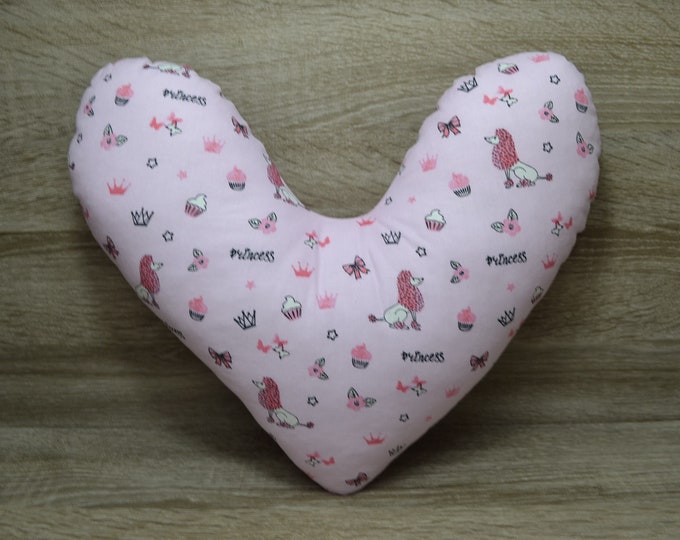 Heart pillow, breast heart pillow, mastectomy pillow, forearm pillow, breast surgery pillow, Princess, handmade
