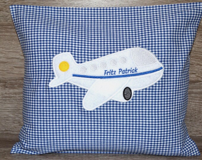 Airplane pillow, airplane pillow, airplane pillow, name pillow airplane, christening pillow airplane, birth pillow airplane, children's pillow airplane
