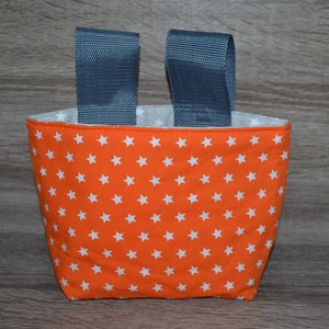 Wheel bag orange white, steering wheel bag, bed bag, material cotton & oilcloth, bike bag, scooter bag, utensil, handmade