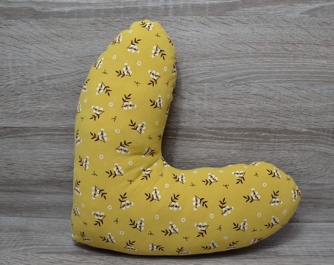 Heart-shaped pillow, chest heart pillow, mastectomy pillow, forearm pillow, breast surgery pillow, curry with small brown twigs, handmade