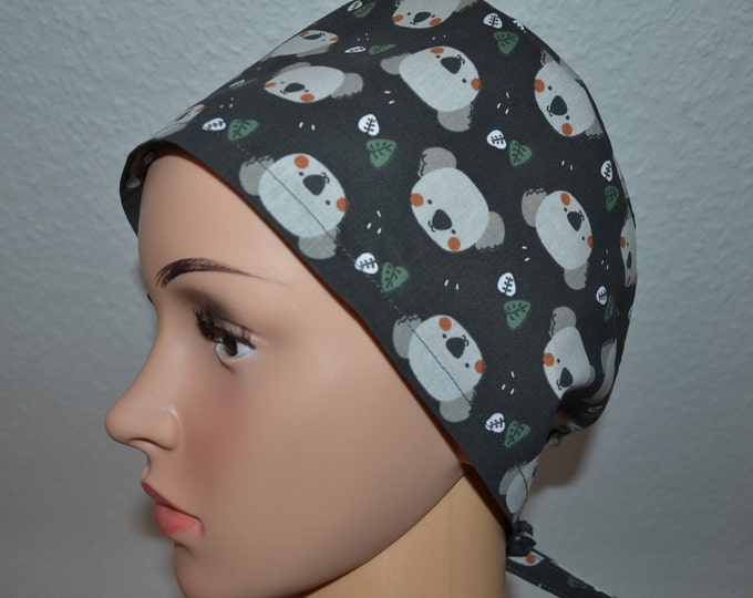 Surgical cap Koala, scrub cap, bandana, cosmetic cap, chef's hat, peeling cap, surgical caps, brown with koalas, handmade
