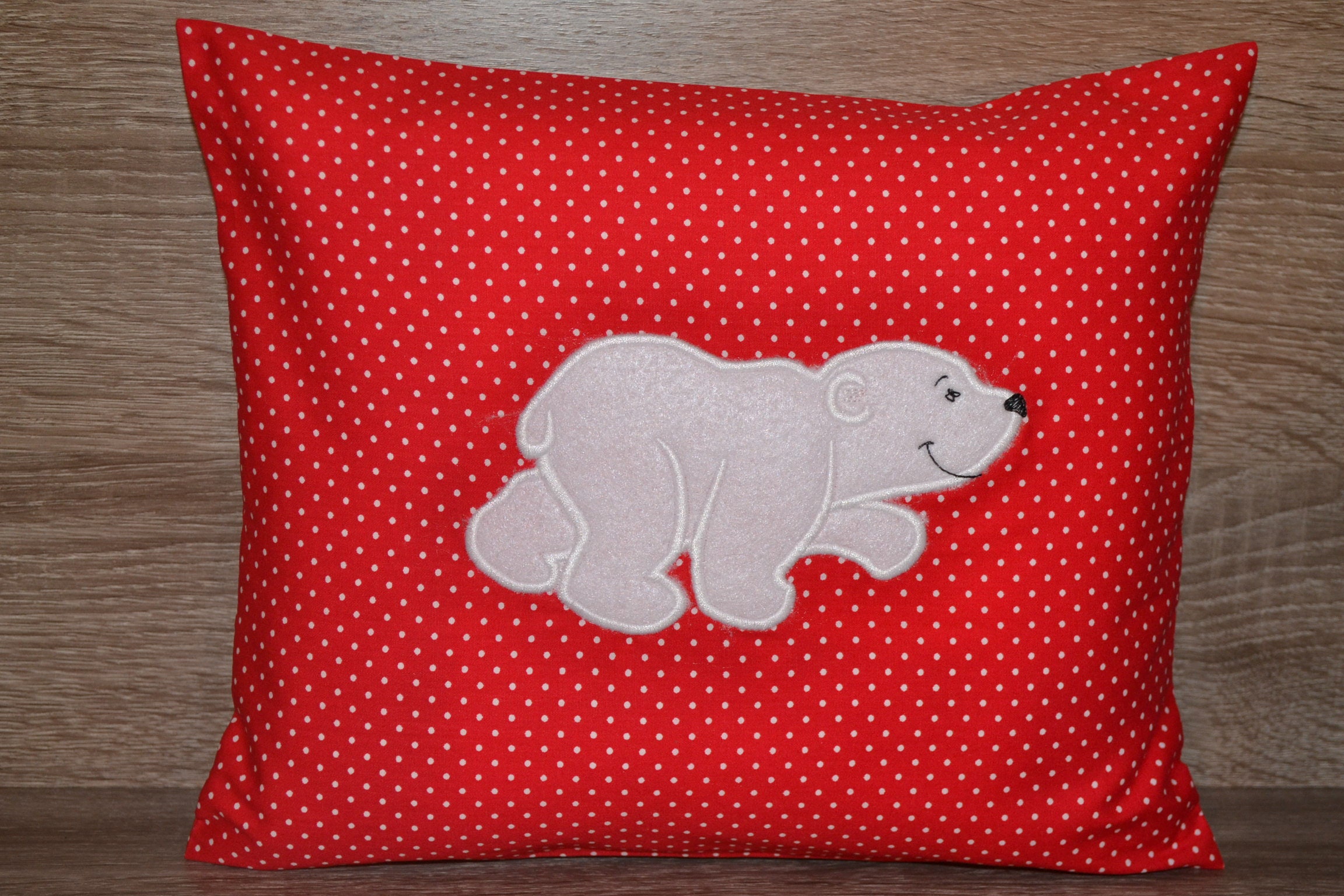 Pillow polar bear, name pillow, christening pillow, birth pillow bear
