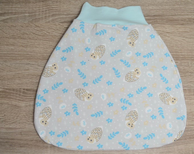 Swaddle bag owl size. 60, romper bag warmly lined, size. 50-68 elastic cuffs to grow with you, sleeping bag, handmade
