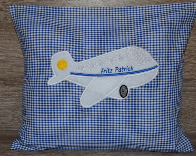 Pillow airplane, airplane pillow, airplane pillow, name pillow airplane, christening pillow airplane, birth pillow airplane, children's pillow aviator