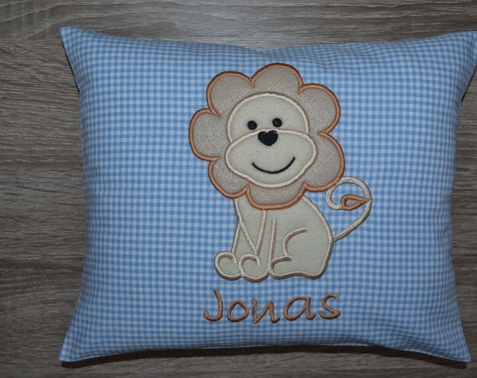 Pillow lion, lion pillow, name pillow with lion, lion pillow with name, baptism pillow lion, birth pillow lion, handmade