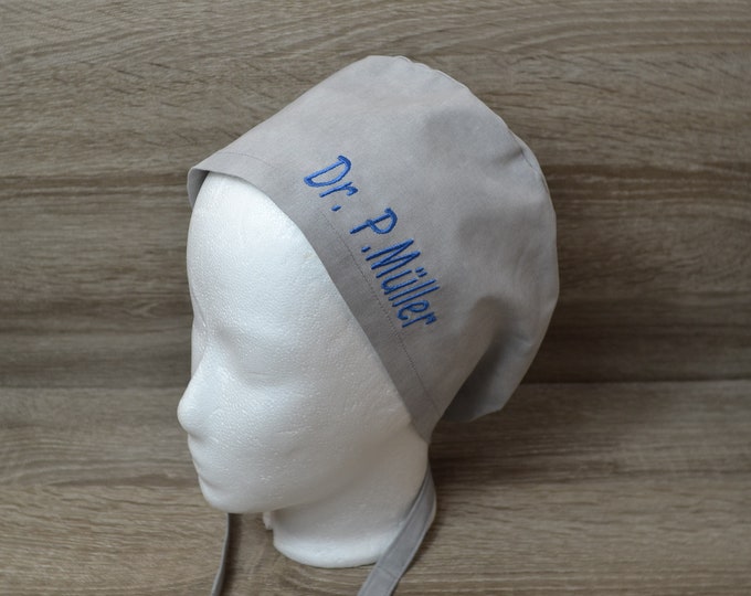 Surgical caps uni with name and terry cloth band, surgical cap, scrub cap, bandana, peeling cap, cosmetic cap, chef's cap, handmade
