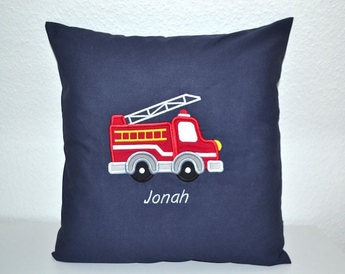 Fire brigade pillow 40 x 40 cm, fire brigade pillow, pillow with fire brigade and name, name pillow with fire brigade, birth pillow, pillow 40 x 40 cm,