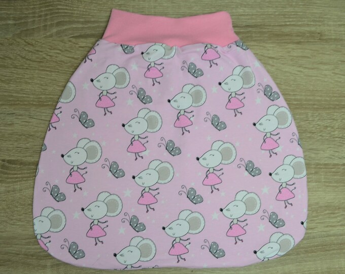 Swaddle bag mouse size. 60, romper bag warmly lined, size. 50-68 elastic cuffs to grow with you, sleeping bag, handmade