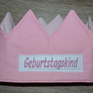 Birthday crown pink, crown, children&#39;s crown, name crown, pink dotted, crown with name, birthday crown with name, children&#39;s birthday,