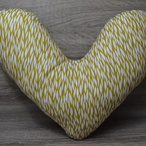 Heart pillows, chest heart pillows, mastectomy pillows, forearm pillows, breast surgery pillows, white with golden design, handmade