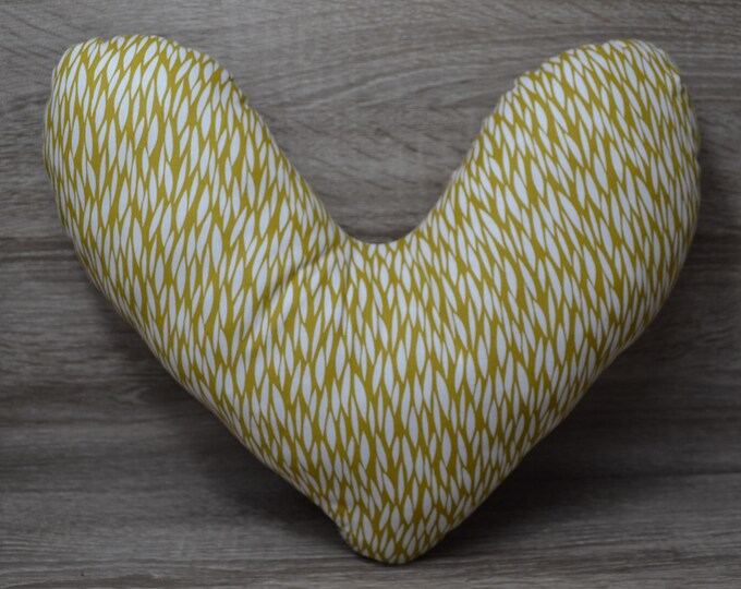 Heart pillows, chest heart pillows, mastectomy pillows, forearm pillows, breast surgery pillows, white with golden design, handmade