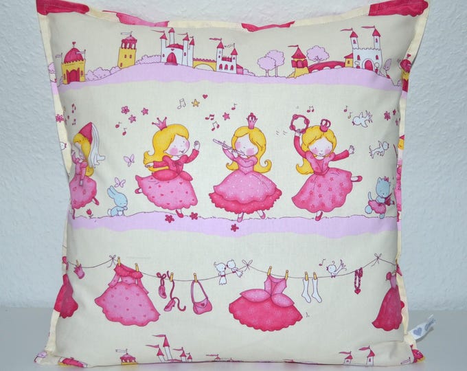 Pillow 40 x 40 cm, princess, princess pillow 40 x 40 cm, children's pillow castle, fairytale pillow, little princess, birth pillow girl,