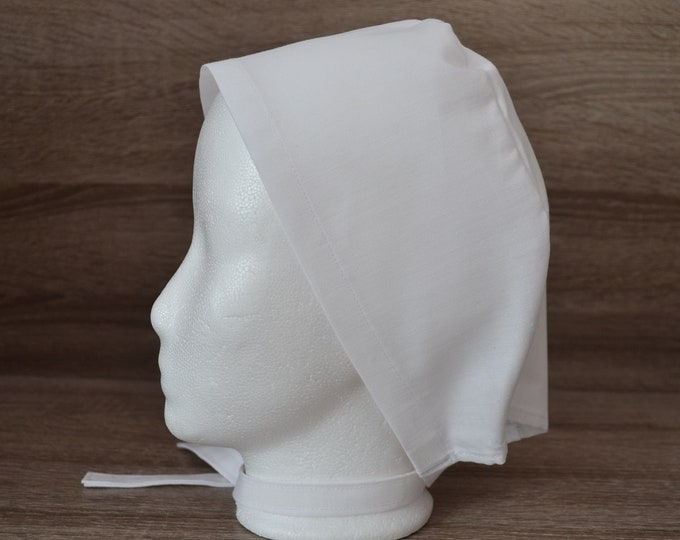 Surgical cap white 95 degrees terry cloth band, scrub cap, cosmetic cap, chef's cap, bandana, peeling cap, surgical caps, uni white, handmade