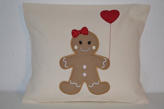 Pillows Named Pillow Gingerbread Woman Gingerbread Man Etsy