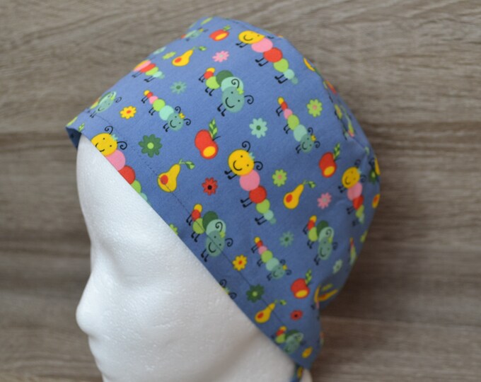 Surgical cap caterpillar, scrub cap, bandana, cosmetic cap, peeling cap, chef's hat, surgical caps, colorful caterpillars, handmade