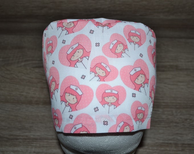 Surgical cap nurse, scrub cap, bandana, peeling cap, cosmetic cap, white with surgical caps, hospital cap, chef's hat, handmade