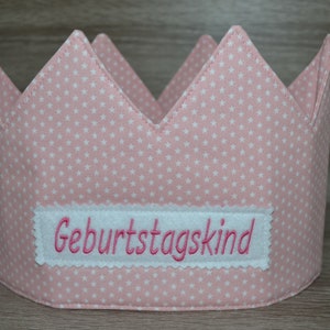 Birthday crown pink, crown, children&#39;s crown, name crown, pink with stars, crown with name, birthday crown with name, children&#39;s birthday