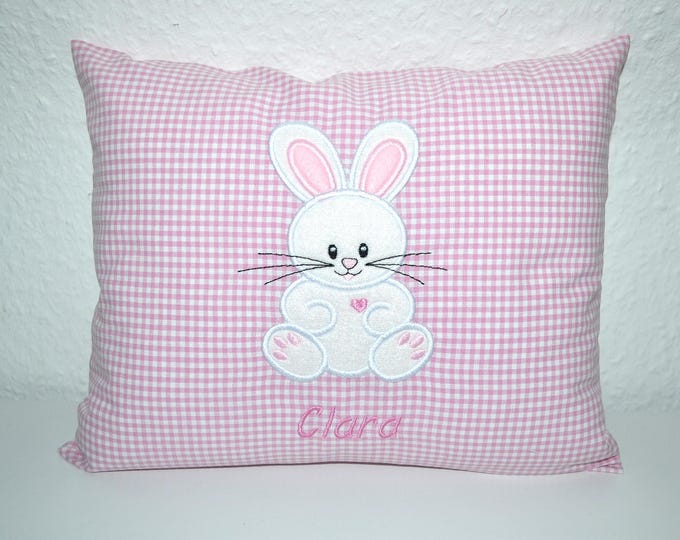 Rabbit pillow, rabbit pillow with name, bunny pillow, birth pillow rabbit, name pillow rabbit, baptism pillow bunny, handmade