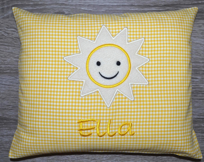 Pillow sun, sun cushion, sun pillow, name pillow sun, baptism pillow sun, birth pillow sun, children's pillow with sun