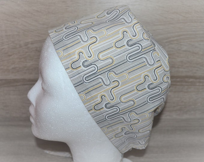 Surgical cap lines, scrub cap, bandana, cosmetic cap, peeling cap, chef's hat, surgical caps, beige patterned, handmade
