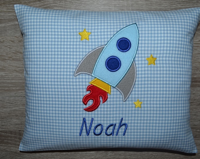Pillow rocket, rocket pillow, rocket pillow, name pillow rocket, baptism pillow rocket, birth pillow rocket, children's pillow space