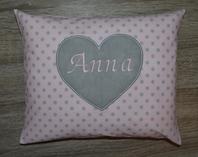 Heart pillow, pillow with heart, heart pillow with name, individualized heart pillow, handmade,