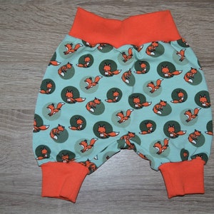 Pump pants fox size. 50-56 cm, bloomers for twins, baby pants, newborn pants, bloomers baby, bloomers foxes, handmade
