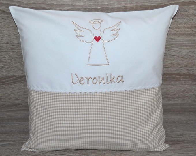 Guardian angel pillow 40 x 40 cm, guardian angel pillow, name pillow angel, children's pillow with name, baptism pillow guardian angel, birth pillow angel,