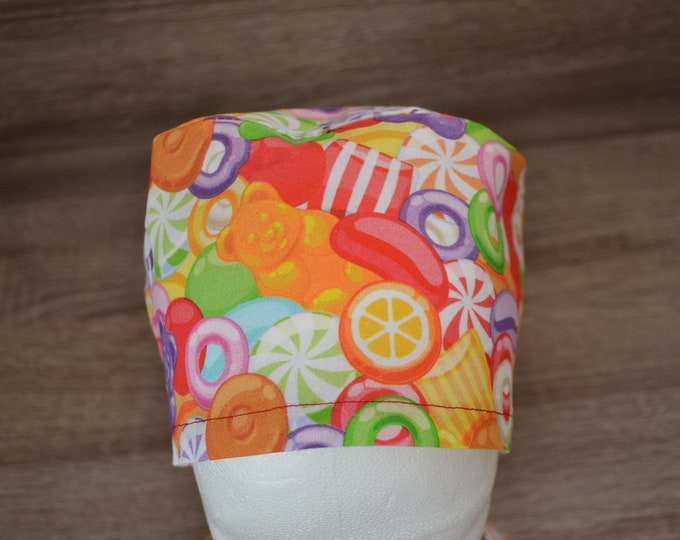 Surgical cap candy terry cloth band, scrub cap, cosmetic cap, cooking cap, bandana, peeling cap, surgical caps, colorful candies, handmade