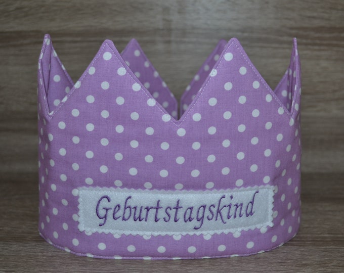 Birthday crown purple, crown, children's crown, name crown, purple dots, crown with name, birthday crown with name, children's birthday