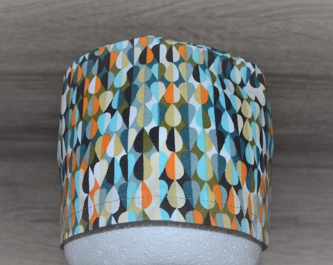 Surgical cap drops terry cloth band, scrub cap, chef's cap, bandana, peeling cap, cosmetic cap, surgical caps, colorful drops, handmade