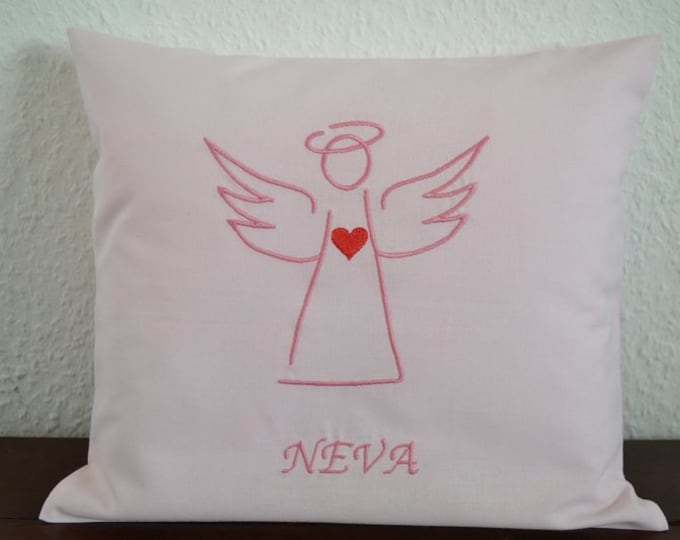 Pillow guardian angel, guardian angel pillow, name pillow angel, children's pillow with name, baptism pillow guardian angel, birth pillow angel