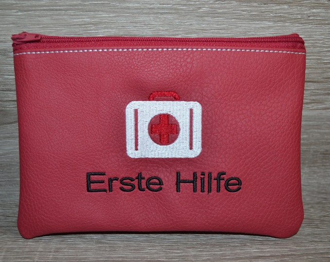 Bag "First Aid" red, first aid bag, medicine bag, medicine bag, emergency bag, tablet bag, handmade