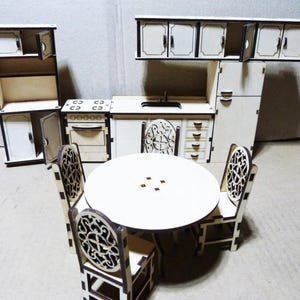 Lot Of Doll House Kitchen Furniture 1:12 Scale Close Outs