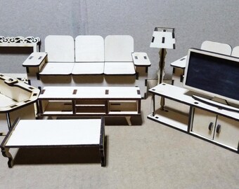 Lot Of Doll House Livingroom Furniture  1:12 Scale Close Outs