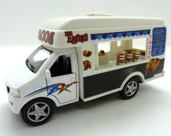 Model Taco Truck 5" Diecast-Plastic Pull Back Action