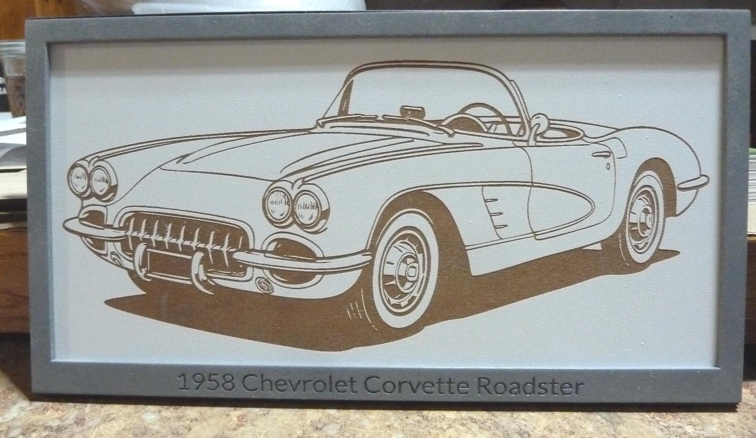 Handmade 1959 Chevy Corvette Engraved Wood Plaque, Car Wall Art - Etsy