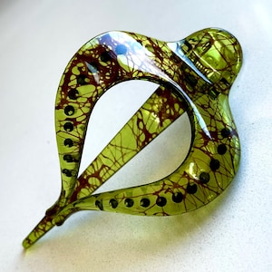 Medium Green Silk Spun Flat Claw Hair Clip, Strong Hold, French Style