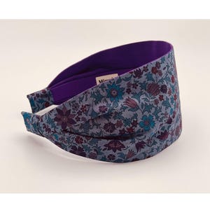 Wide Headband | Fabric Headband for Women | Scarf Retro Headband | Liberty of London | Liberty Colombo chambray