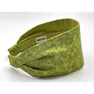 Wide Headband | Fabric Headband for Women | Scarf Retro Headband | Liberty of London | Liberty Fabrics Lasenby | Wiltshire Shadow Olive