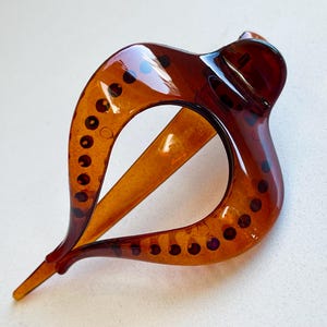 Small, Medium, Brown Flat Claw Hair Clip, Strong Hold, French Style