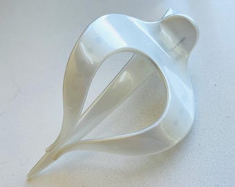 Large Pearl White Flat Claw Hair Clip for Thick Hair, Strong Hold, French Style
