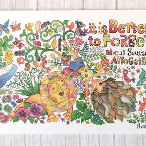 Kleiner Kunstdruck C.S.Lewis Zitat Narnia Fan Art Original Aquarell Postkarte Notiz Karte A6 size