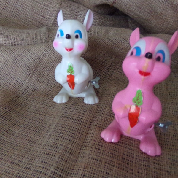 Wind Up Hard Plastic Bunnies