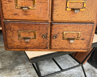 Vintage Shaw Walker 4 drawer Oak File Cabinet