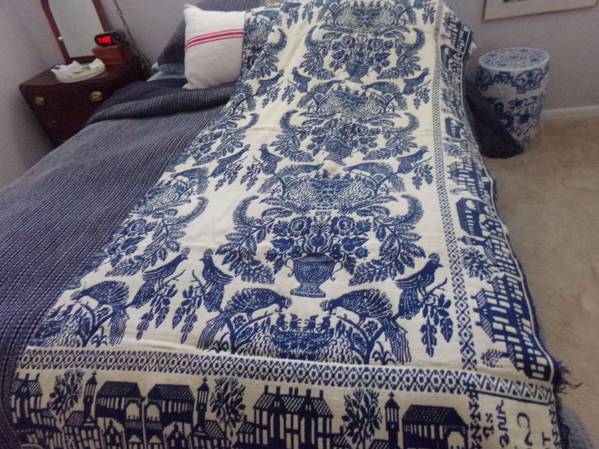 antique overshot coverlet factory